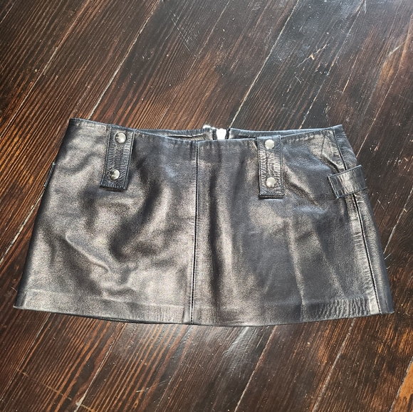 Dolce and Gabbana Leather Micro Mini Skirt *RUNWAY* SPRING 2000